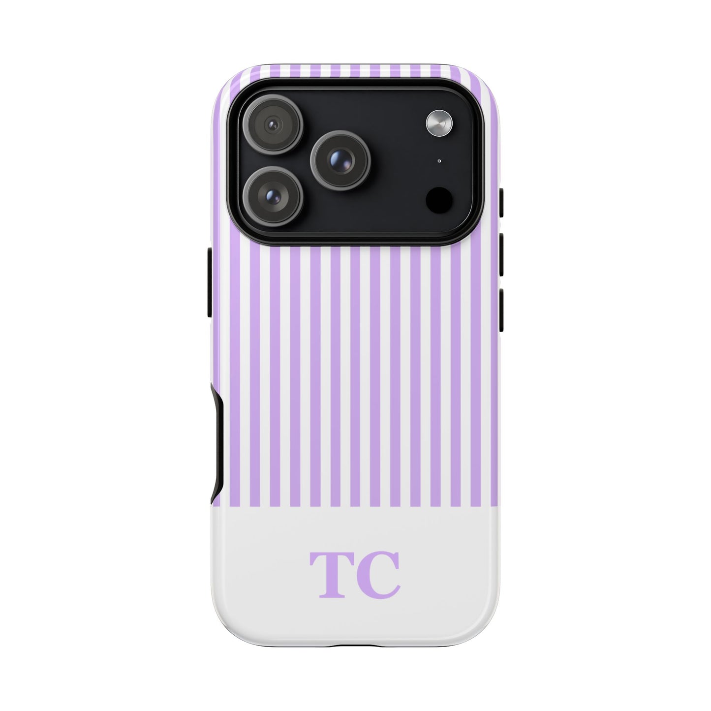 Custom Initial Stripe Tough Phone Case