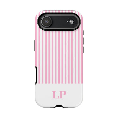 Custom Initial Stripe Tough Phone Case