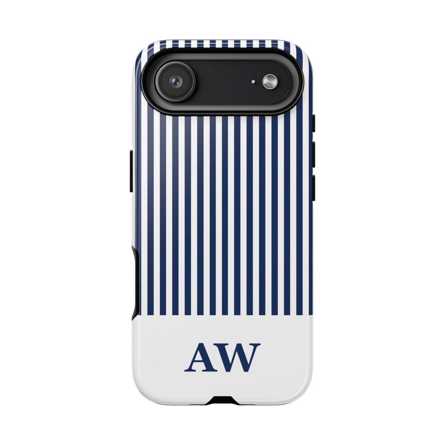 Custom Initial Stripe Tough Phone Case