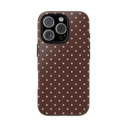 Polka Brown Tough Phone Case