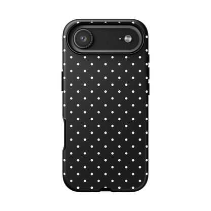 Polka Black Tough Phone Case
