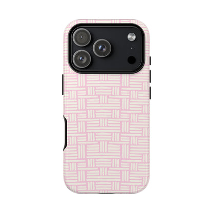 Rosy Crosshatch Tough Phone Case