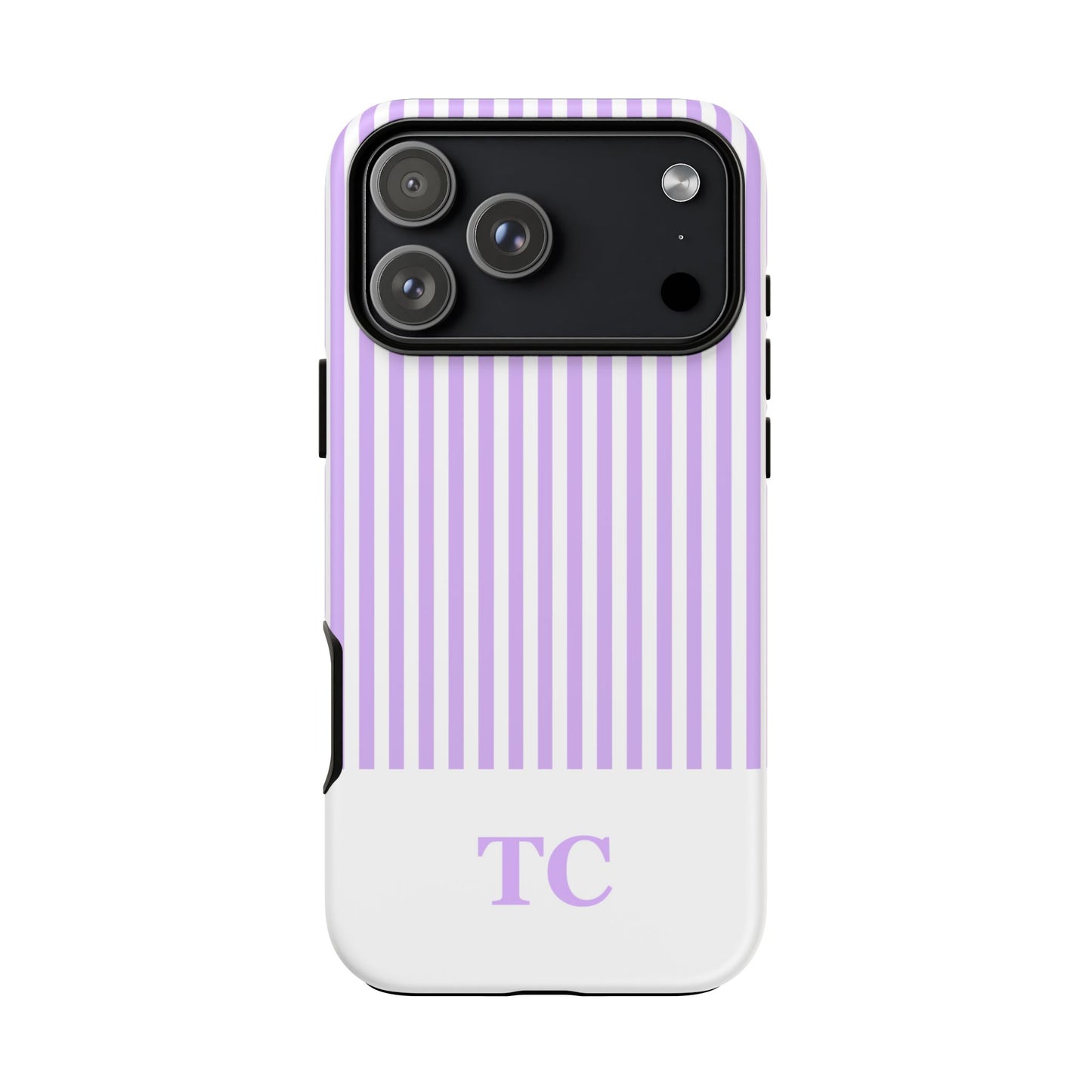 Custom Initial Stripe Tough Phone Case