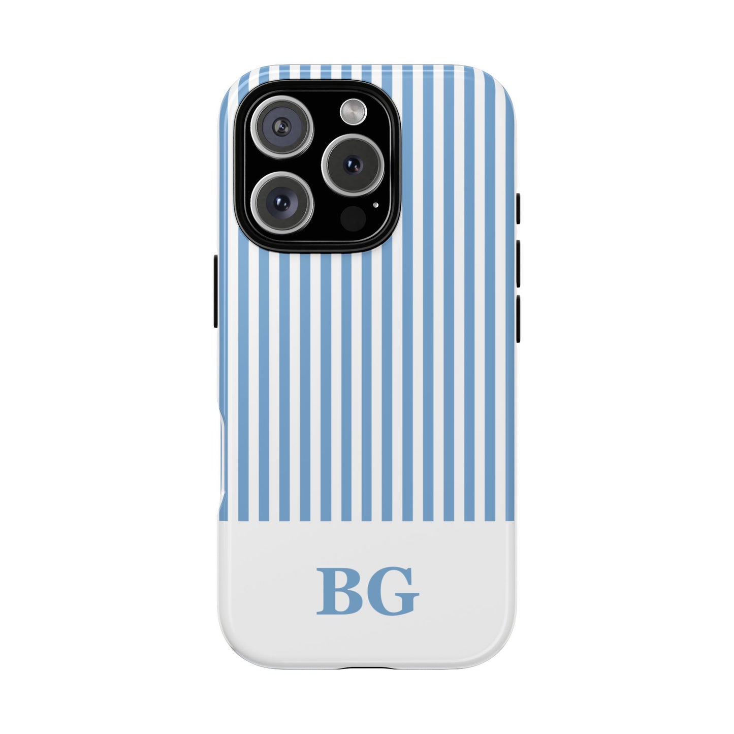Custom Initial Stripe Tough Phone Case