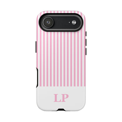 Custom Initial Stripe Tough Phone Case