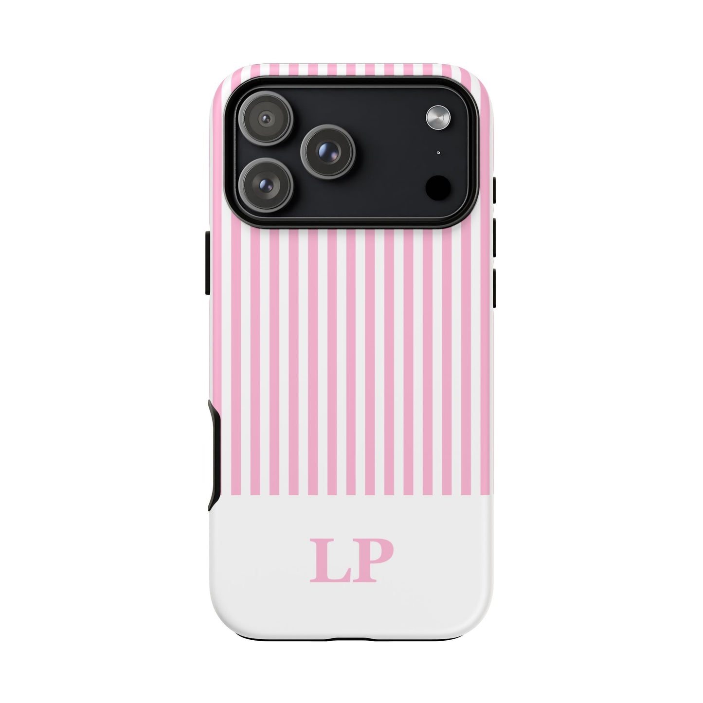 Custom Initial Stripe Tough Phone Case