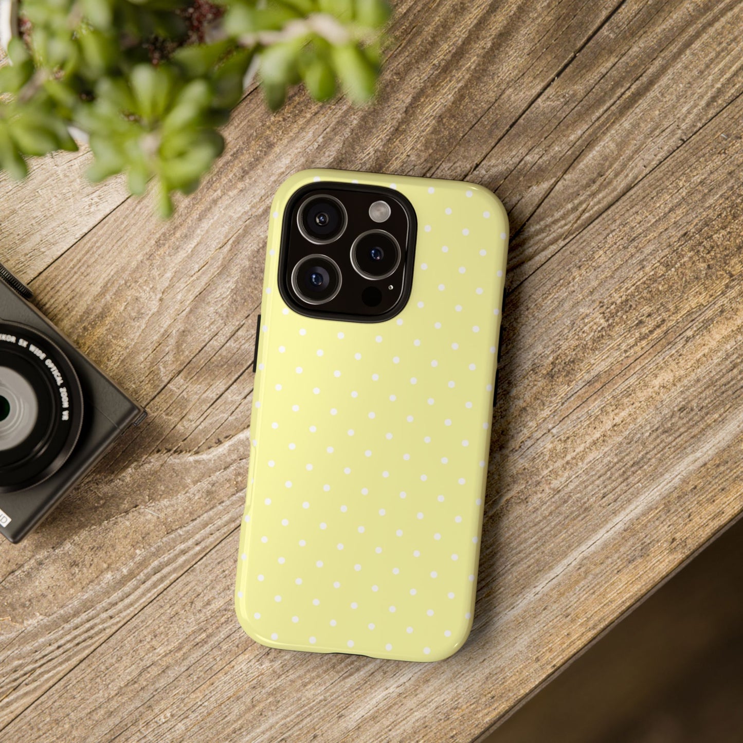 Polka Yellow Tough Phone Case