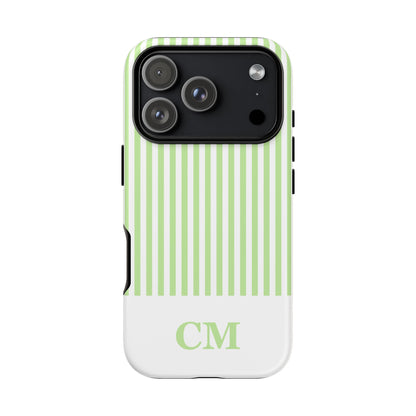Custom Initial Stripe Tough Phone Case