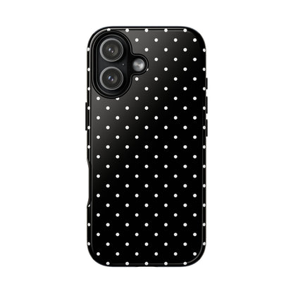 Polka Black Tough Phone Case