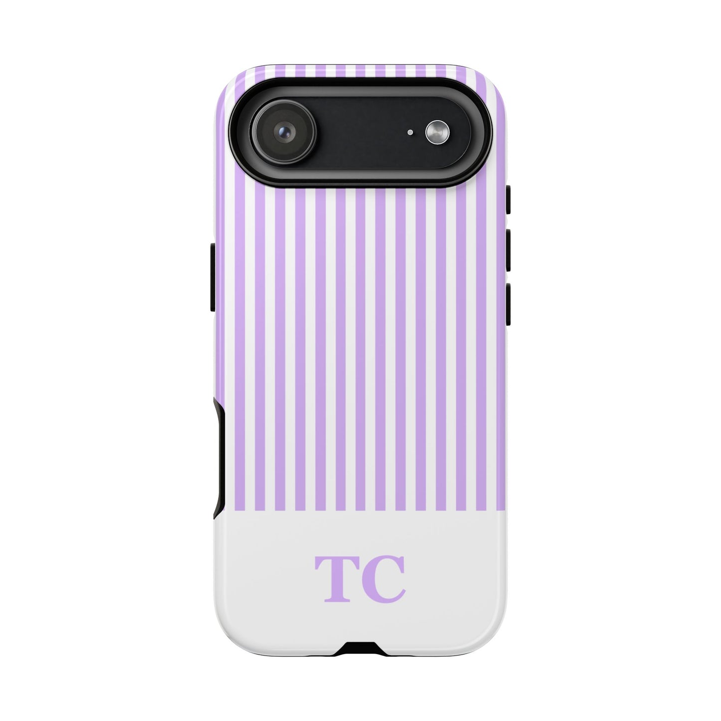 Custom Initial Stripe Tough Phone Case