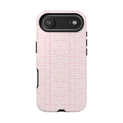 Rosy Crosshatch Tough Phone Case