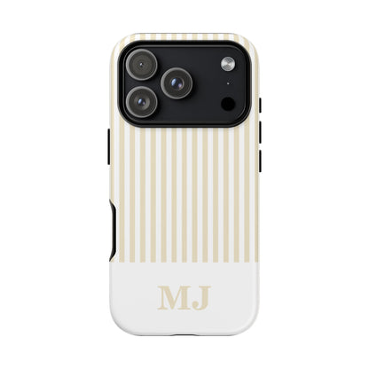 Custom Initial Stripe Tough Phone Case