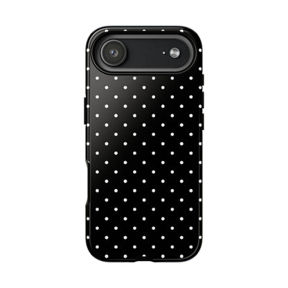 Polka Black Tough Phone Case