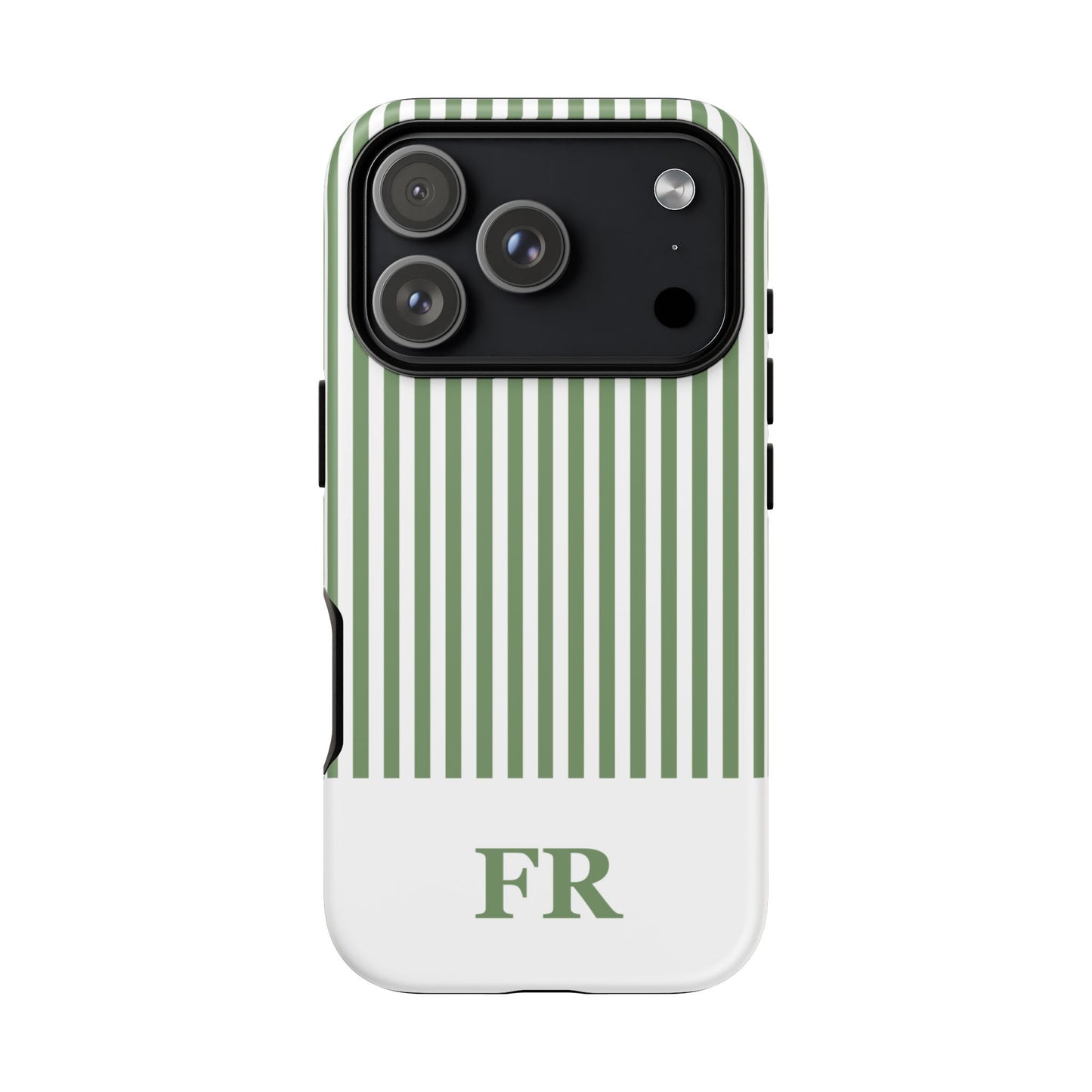 Custom Initial Stripe Tough Phone Case
