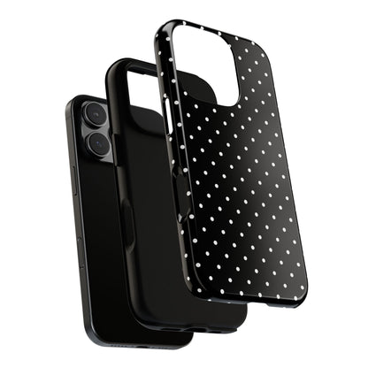 Polka Black Tough Phone Case