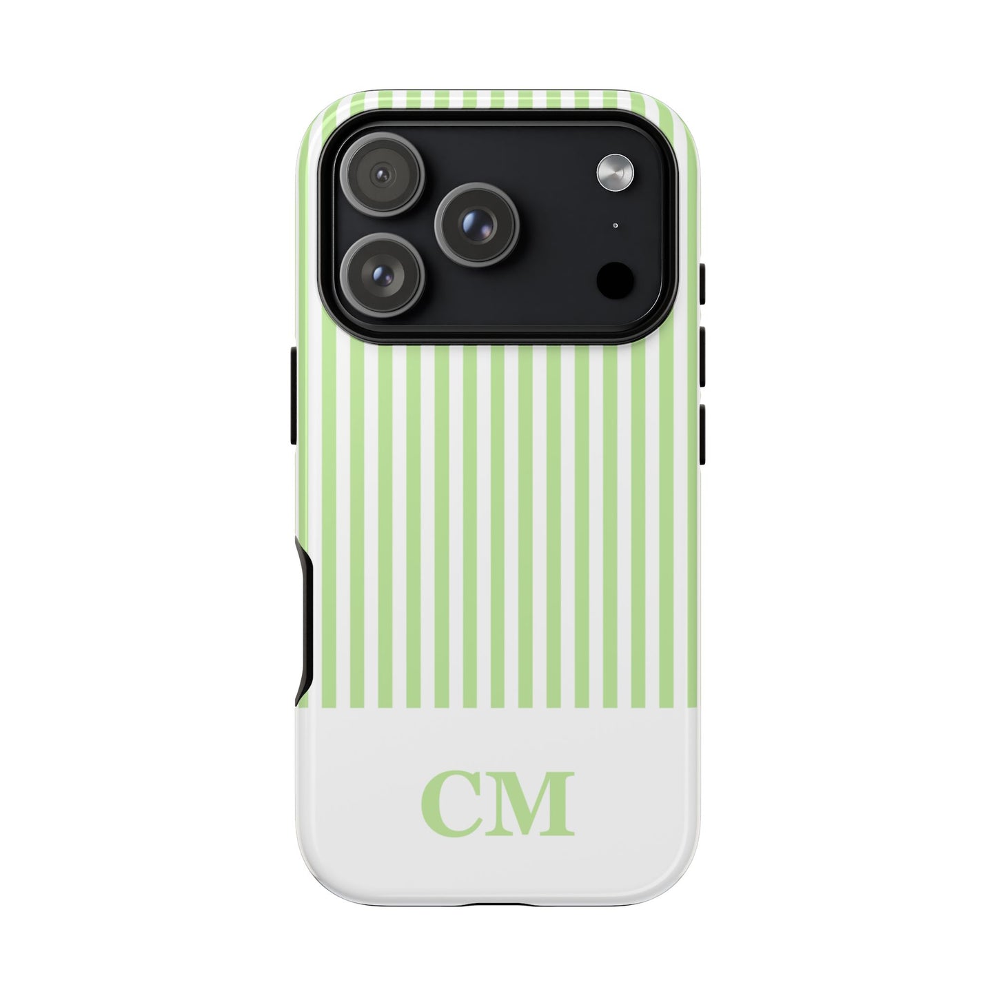 Custom Initial Stripe Tough Phone Case