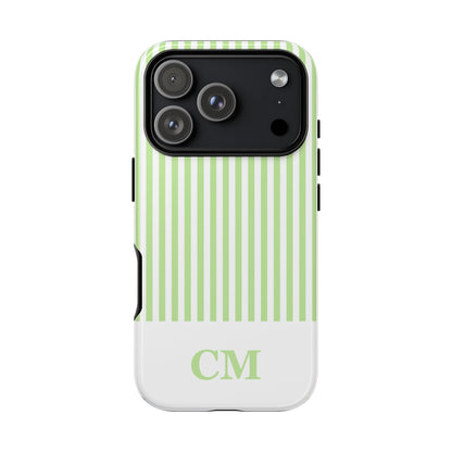 Custom Initial Stripe Tough Phone Case