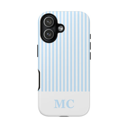 Custom Initial Stripe Tough Phone Case