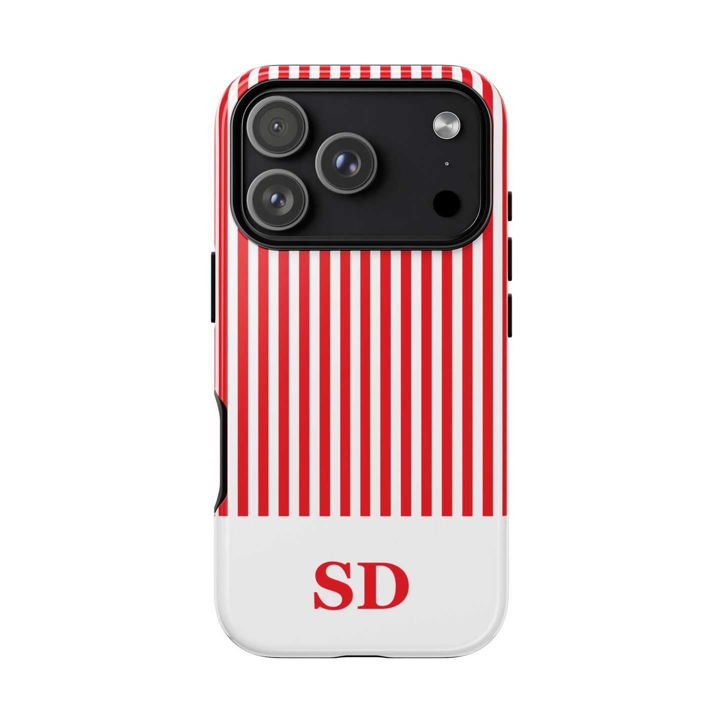 Custom Initial Stripe Tough Phone Case