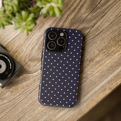 Polka Navy Tough Phone Case