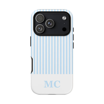 Custom Initial Stripe Tough Phone Case