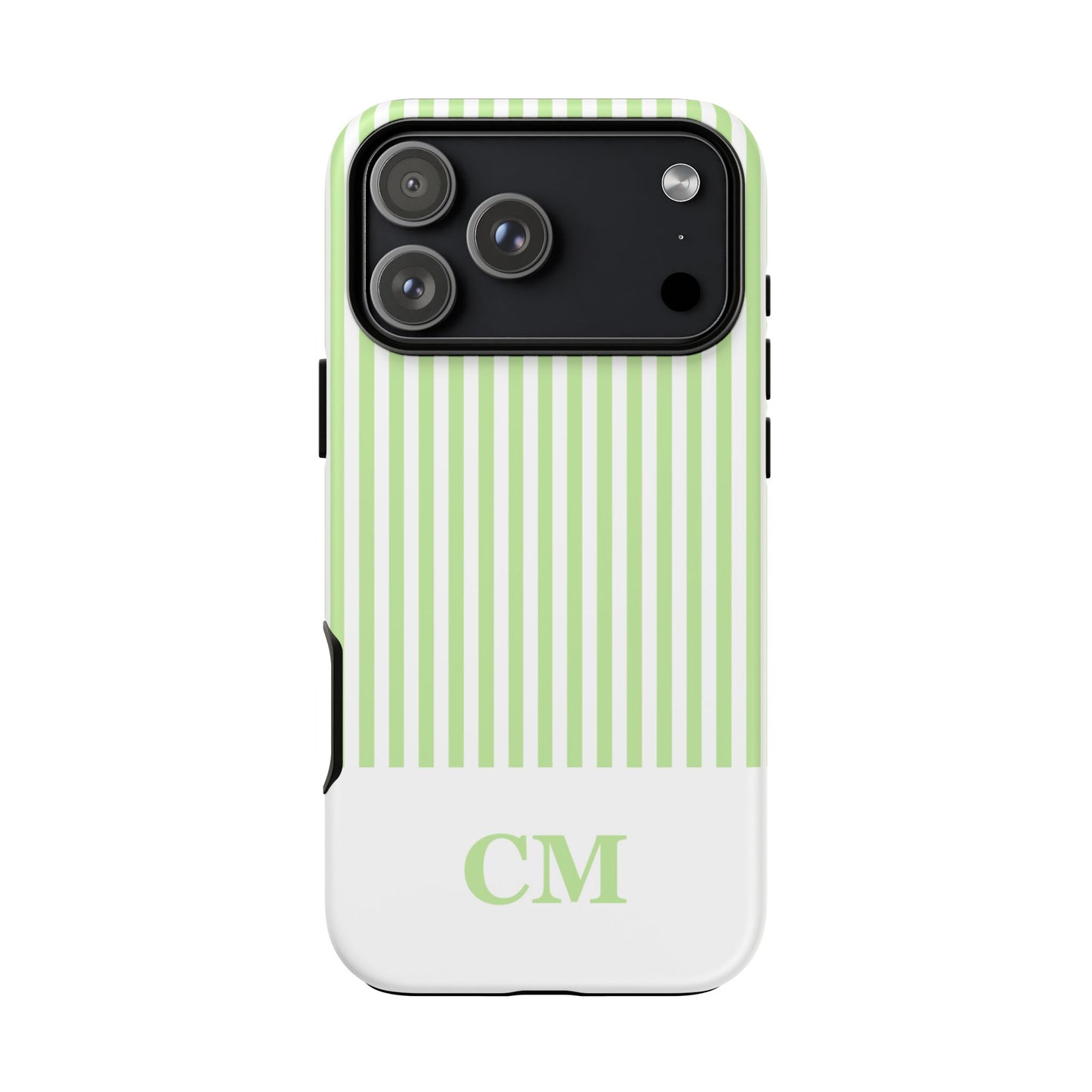 Custom Initial Stripe Tough Phone Case