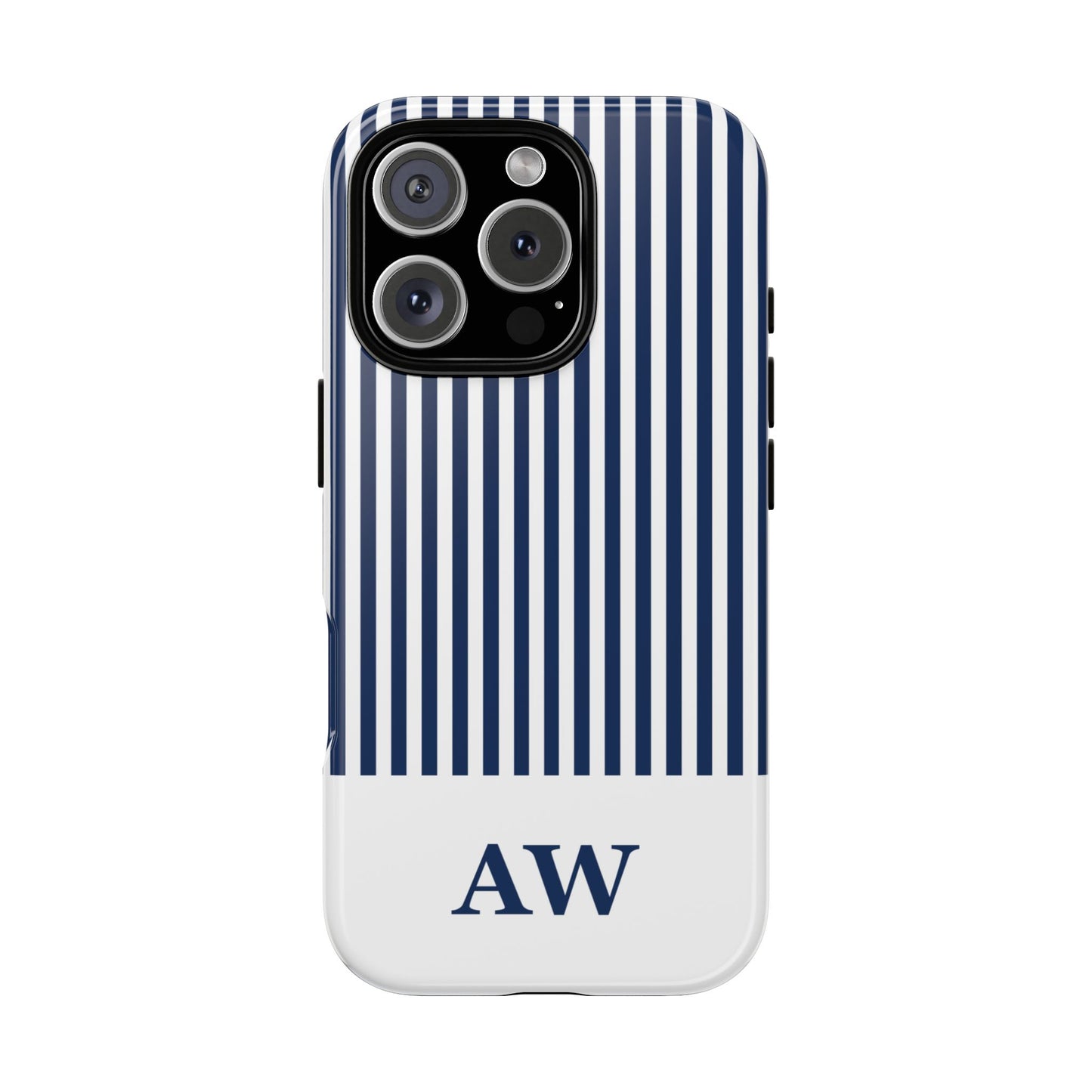 Custom Initial Stripe Tough Phone Case