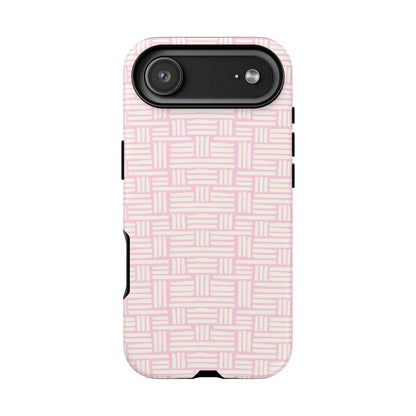 Rosy Crosshatch Tough Phone Case