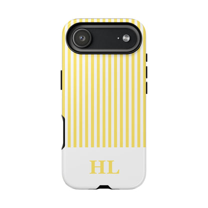 Custom Initial Stripe Tough Phone Case