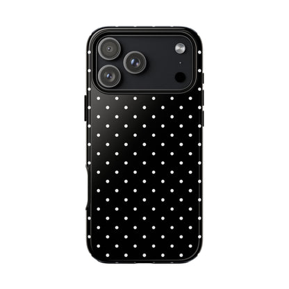 Polka Black Tough Phone Case