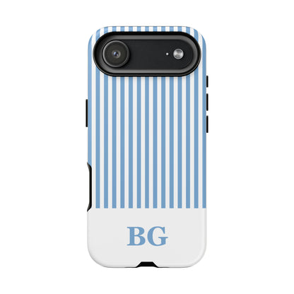 Custom Initial Stripe Tough Phone Case