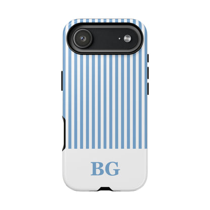 Custom Initial Stripe Tough Phone Case