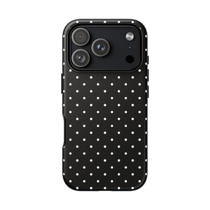 Polka Black Tough Phone Case