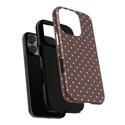 Polka Brown Tough Phone Case