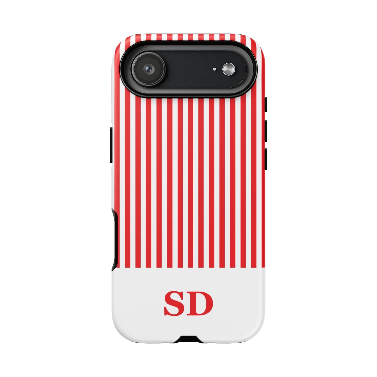 Custom Initial Stripe Tough Phone Case