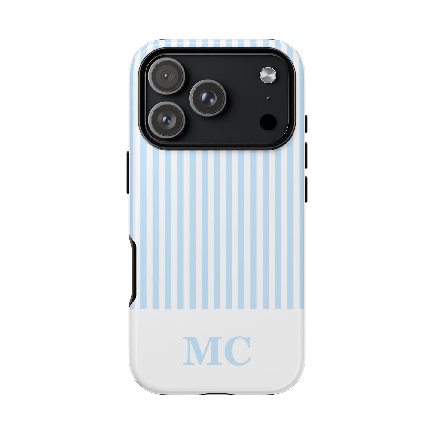 Custom Initial Stripe Tough Phone Case