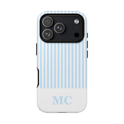 Custom Initial Stripe Tough Phone Case