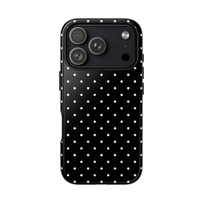 Polka Black Tough Phone Case