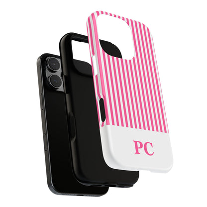 Custom Initial Stripe Tough Phone Case