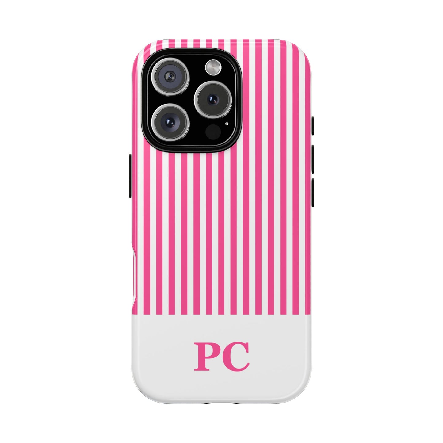 Custom Initial Stripe Tough Phone Case