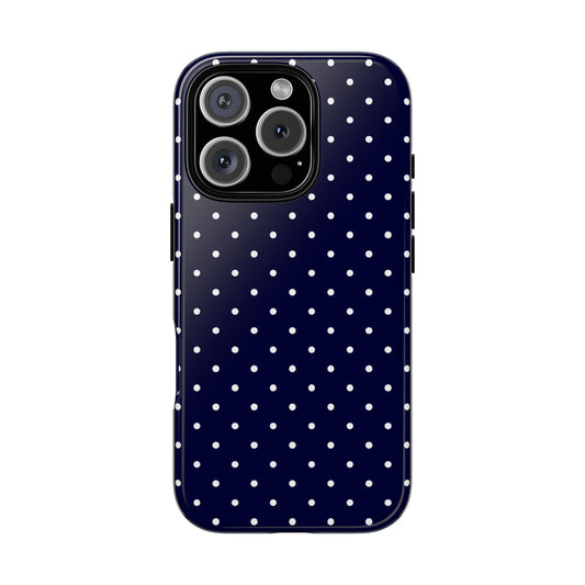Polka Navy Tough Phone Case