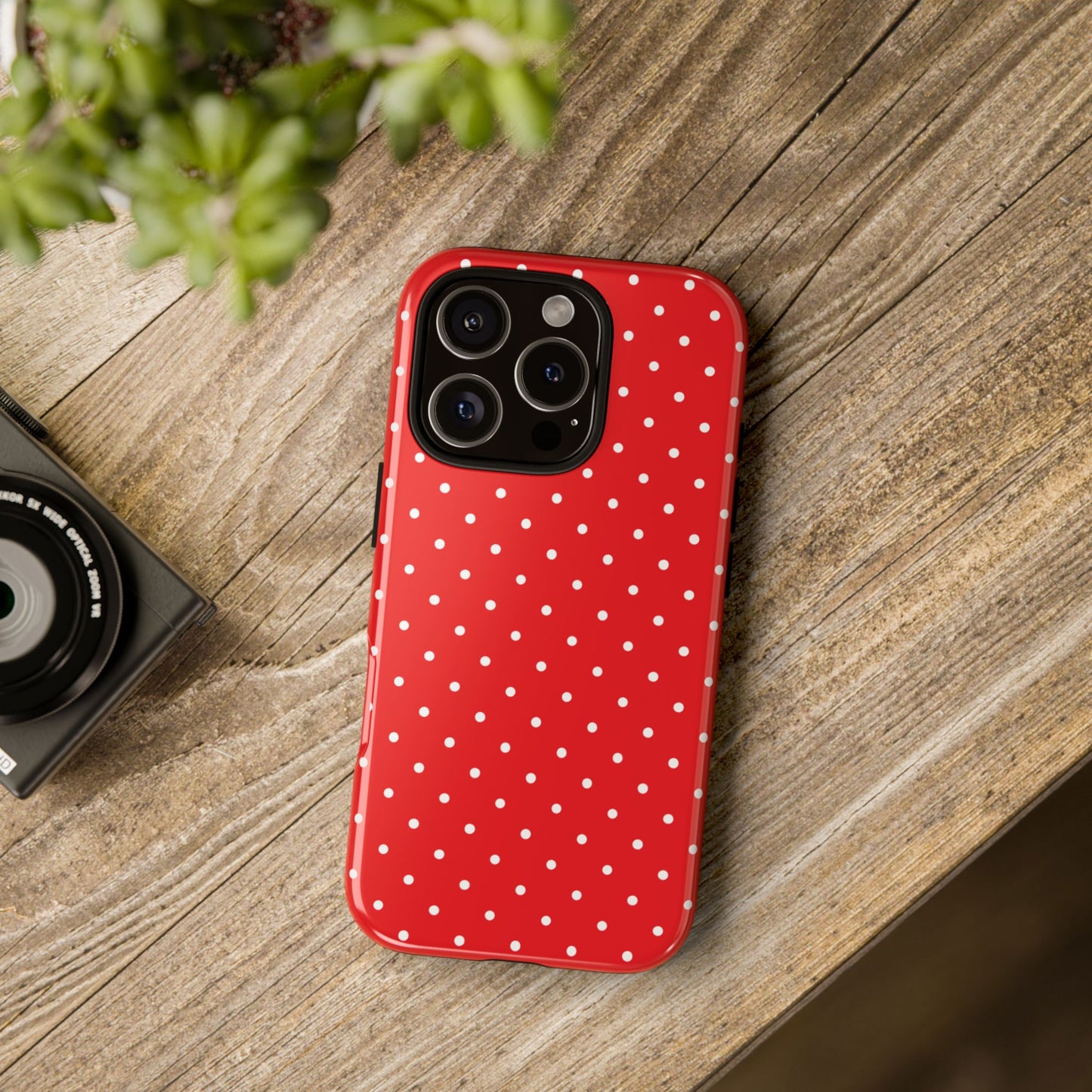 Polka Red Tough Phone Case