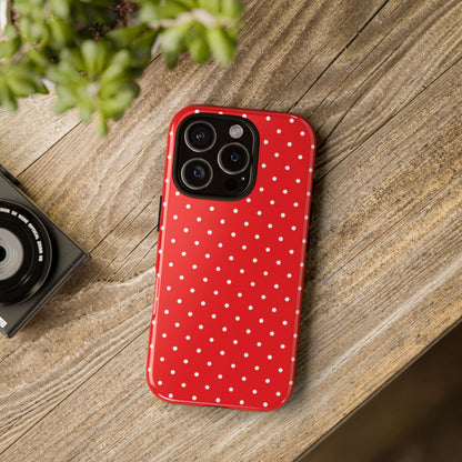 Polka Red Tough Phone Case