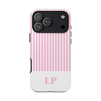Custom Initial Stripe Tough Phone Case