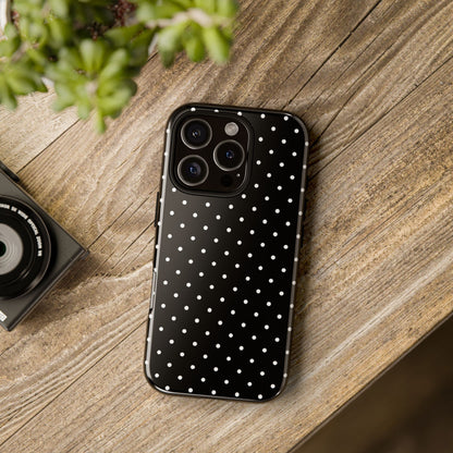 Polka Black Tough Phone Case