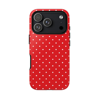 Polka Red Tough Phone Case