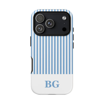 Custom Initial Stripe Tough Phone Case