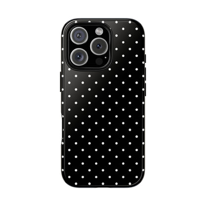 Polka Black Tough Phone Case