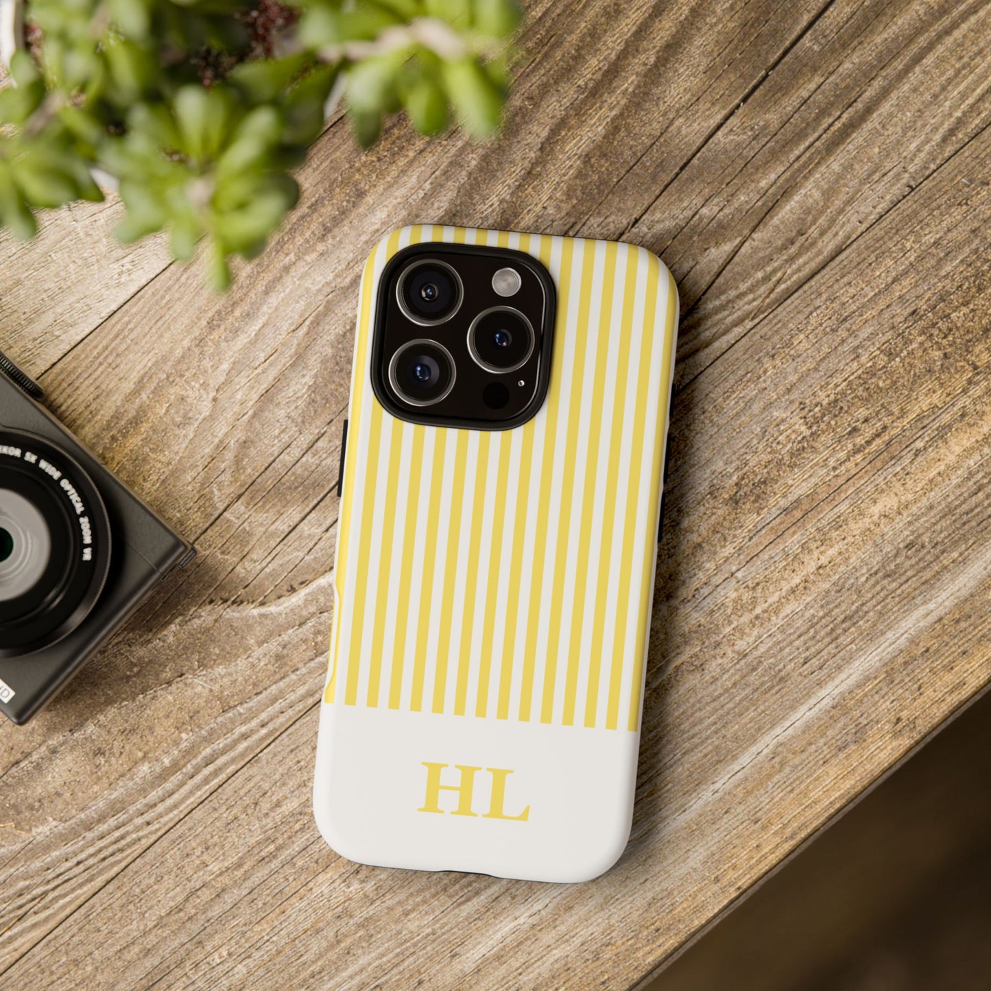 Custom Initial Stripe Tough Phone Case
