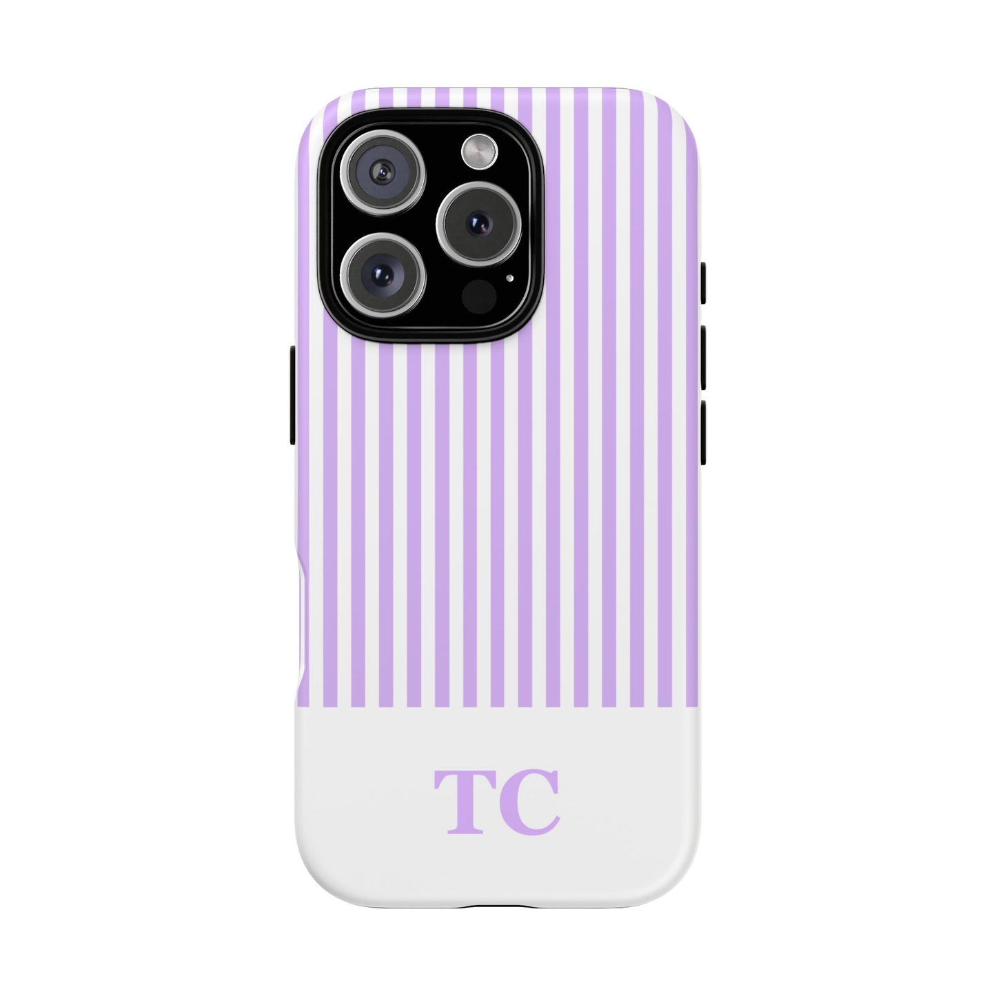 Custom Initial Stripe Tough Phone Case